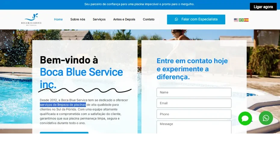Boca Blue Service inc - projeto web